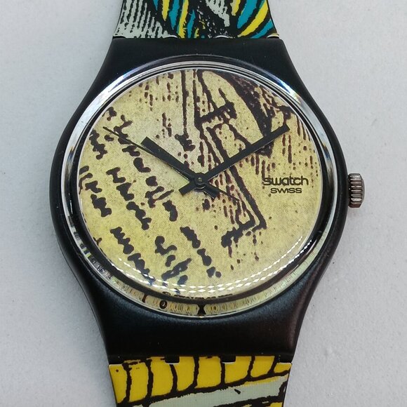 VINTAGE 1990 Swatch GB139 "Engineer" 34mm Swiss Watch STRAP SPLIT - Picture 8 of 10